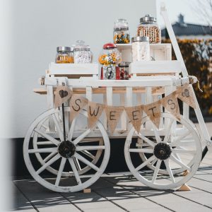 Candybar- Leiterwagen – Vintage – Weiß