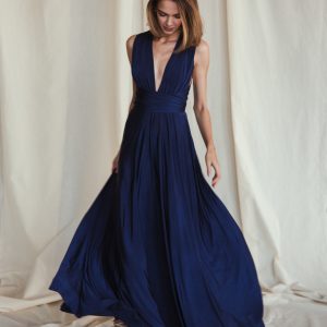 Multi Wrap Dress – Wickelkleid – Brautjungfern Kleid (Marine)