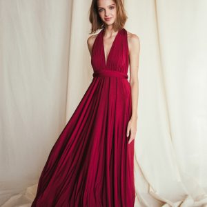 Multi Wrap Dress – Wickelkleid – Brautjungfern Kleid (Bordeaux)