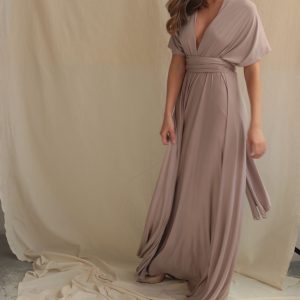 Multi Wrap Dress – Wickelkleid – Brautjungfern Kleid (Dunkelrosa)