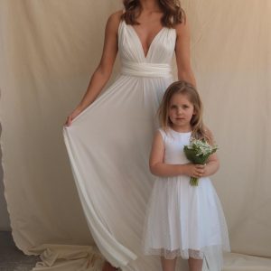 Brautjungfern Kleid für die Mädchen (Weiß)