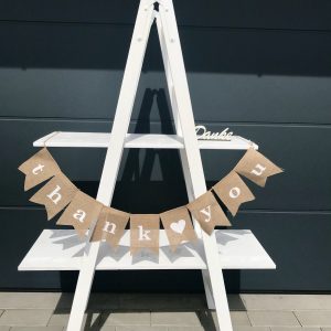 Geschenketisch- Leiterregal – Vintage – Weiß