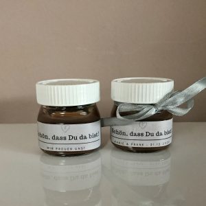 Mini Nutellaglas – personalisiert – Gastgeschenk