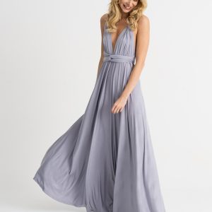Multi Wrap Dress – Wickelkleid – Brautjungfern Kleid Grau-Blau