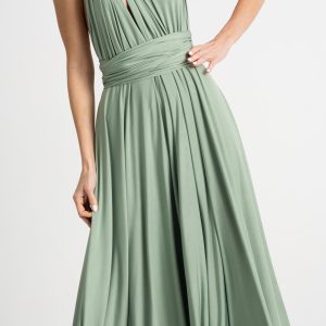 Multi Wrap Dress – Wickelkleid – Brautjungfern Kleid Salbei
