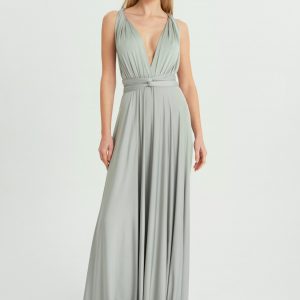 Multi Wrap Dress – Wickelkleid – Brautjungfern Kleid (Grau)