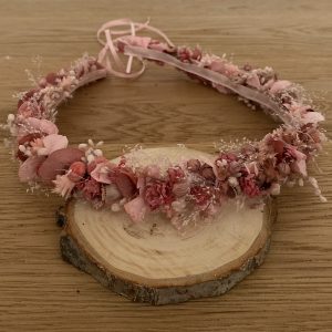Haarkranz – Trockenblumen – Rosé